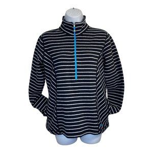 Tommy Bahama Small Navy Blue & White Stripe 1/2 Zip Pullover Sweater